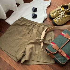 Summer Essential! 100% Nylon Crinkle Texture Drawstring Shorts